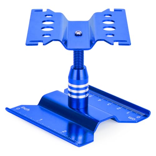 Aluminum Repair Station Work Stand Assembly Platform 360 Degree Rotating for 1/16 1/18 1/24 RC Crawler Axial SCX24 Traxxas TRX4M (Blue)