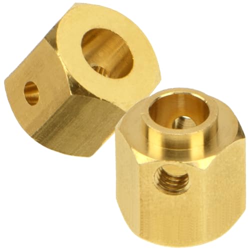 4Pcs Vgoohobby Brass 12mm Hex Hubs Adapter Extension Combiner Counterweight Compatible with Traxxas TRX-4 RC4WD D90 Redcat Gen7 RC 1/10 Crawler Car (10mm Thickness) - size: 10mm Thickness