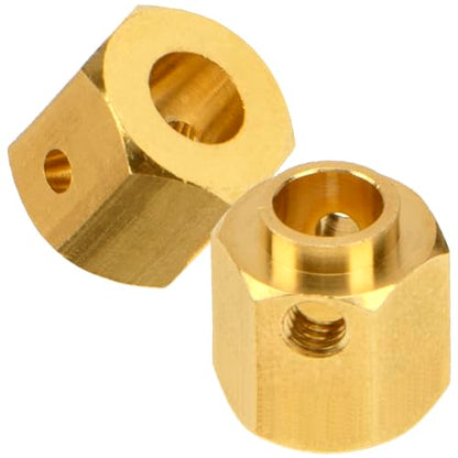 4Pcs Vgoohobby Brass 12mm Hex Hubs Adapter Extension Combiner Counterweight Compatible with Traxxas TRX-4 RC4WD D90 Redcat Gen7 RC 1/10 Crawler Car (10mm Thickness) - size: 10mm Thickness