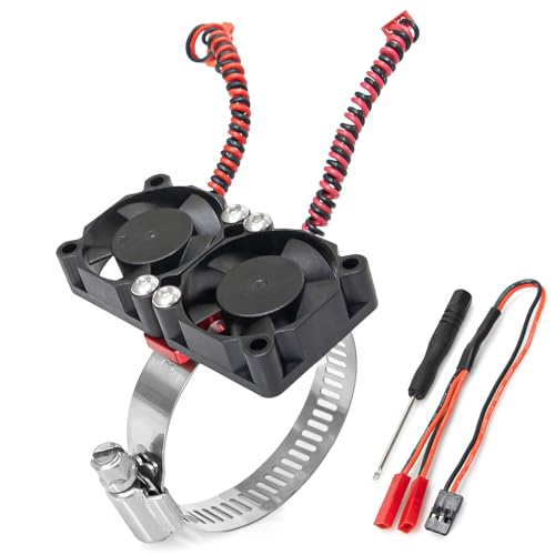 1/7 1/8 1/10 RC Cooling Fan Heat Sink with Adjustable Mount 35-43mm | for 1/7 1/8 1/10 RC Crawler Car 3660 3670 4074 4068 4274, 22000 RPM - style: Black B 30*30mm