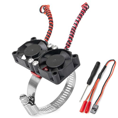 1/7 1/8 1/10 RC Cooling Fan Heat Sink with Adjustable Mount 35-43mm | for 1/7 1/8 1/10 RC Crawler Car 3660 3670 4074 4068 4274, 22000 RPM - style: Black B 30*30mm