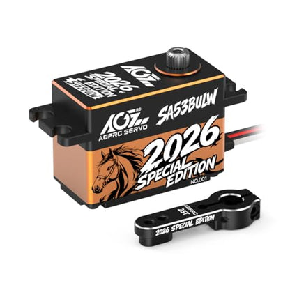 AGFRC 34KG 16.8V Waterproof Low-Profile RC Servo (A53BULW 2026) | 0.073Sec, 4S Direct Power, Brushless, Programmable, Fits 1/10 & 1/8 RC Cars/Trucks, 2026 Special Edition