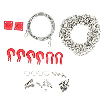CHICIRIS Metal Trailer Hook Tow Chain Shackle Bracket for 1/10 RC Crawler, Climbing Car with Iron Stainless Steel Parts