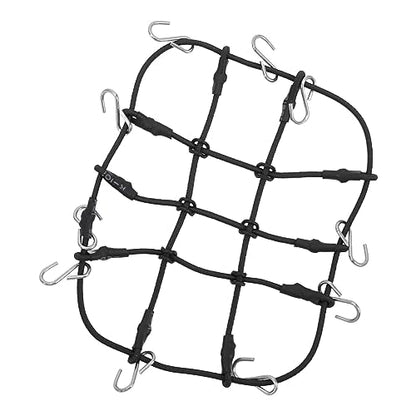 1/18 RC Elastic Luggage Net with Decorative RC Crawler Car Luggage Net for 1/18 RC Cars, for scx24 1/24 Roof Rack, RC Accessories (Black)