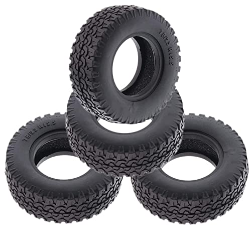 RC Car Tires,WONFAST 4PCS 1.55 inch Mud Wheel Tyre Terrain Crawler Rubber Tires Foam Insert for 1:10 RC Crawler Car for 1:10 Axial 90069 TF2 D90 CC01 LC70 Tamiya MST JIMNY UTB18(76MM-A) - color: 76mm-a
