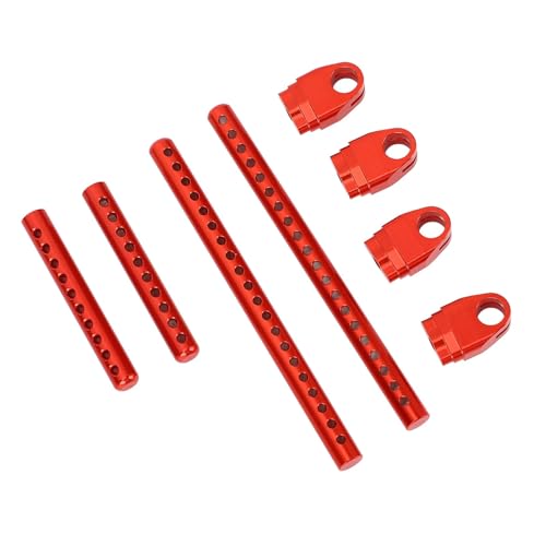 RC Car Body Posts, Enhanced Durability, Secure Fit, 1/10 Scale Metal Mounts, 4PCS Aluminum Upgrade Mounts Red, for RC ho - color: Red