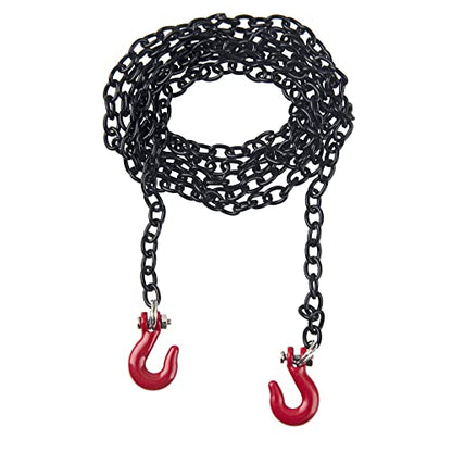 ShareGoo Mini Metal Trailer Chain with Tow Hook Decoration Accessories Compatible with Axial SCX10 HSP 94180 RC4WD D90 Traxxas TRX4 CC01 1/10 RC Crawle (Black)