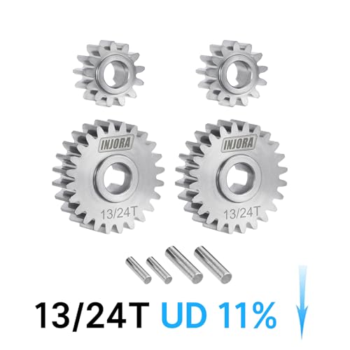 INJORA Stainless Steel 13/24T Underdrive Portal Gears Set for 1/18 RC Crawler Redcat Ascent-18 Upgrade - size: 13/24T