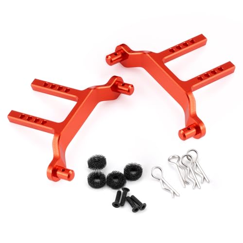 Aluminum RC Front Rear Body Mount Post for 1/18 Tra-xxas Latrax Desert Prerunner SST RC Car Upgrades (Red) - color: Red