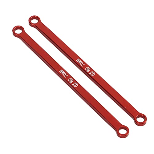 High Clearance RC Front Links Set for AXIAL SCX24 1/24 RC Crawler Car Aluminium Alloy RC Steering Linkage Rod Set (Red) - color: Red