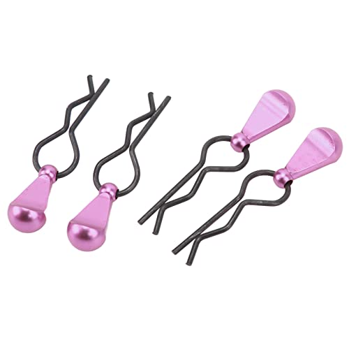 RC Body Clips R Pins Metal RC Car Body Clips Stainless Steel R , Aluminium Alloy Pull Tabs Car Assembly for 1/10 (Purple) - color: Purple