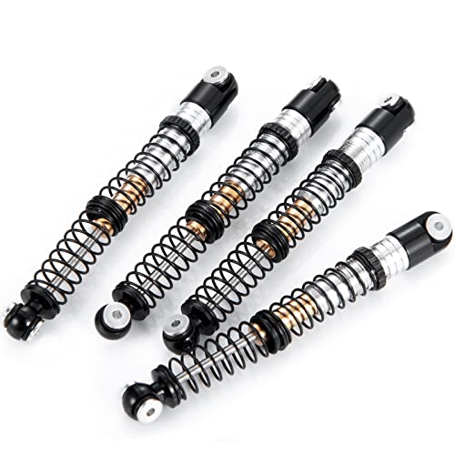 MOHERO Adjustable RC Shocks Absorber Damper 53mm Aluminum 4Pcs for 1/24 Axial SCX24 RC Crawler Car Upgrade Parts (Black) - color: Black
