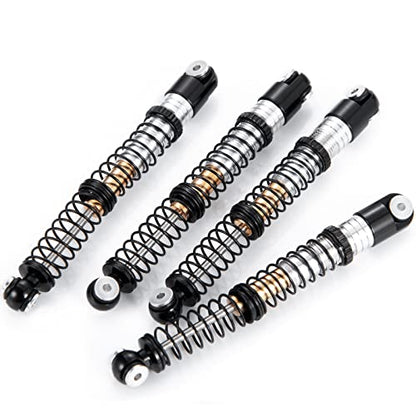 MOHERO Adjustable RC Shocks Absorber Damper 53mm Aluminum 4Pcs for 1/24 Axial SCX24 RC Crawler Car Upgrade Parts (Black) - color: Black