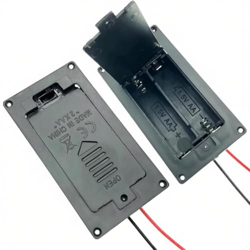 4Pcs Chassis Mount Battery Holder with Cover and Wires for 3V AA 2 Cell, 2 x 1.5V AA Battery Power Case Plastic Box with Switch (2AA Chassis Mount) - size: 2AA chassis mount