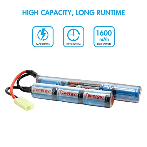 Tenergy 2 Pack of 8.4V 1600mAh NiMH Nunchuck Battery Packs w/Mini Tamiya Connector High Discharge Rate Stick Shape Butterfly Battery - size: 2 Battery Packs