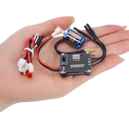 RC Brushless Motor ESC Combo, 1212 5000KV Outrunner Motor with 25A Waterproof Metal ESC for 1/18 1/24 1/30 RC Crawler Car Trucks Off-Road Vehicle TRX4M FCX18 FCX24 SCX24 SCX30 Upgrade Parts