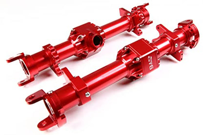 GTB Metal Front + Rear Axle Housing Set Fit Kyosho Mad Force Kruiser FO-XX Mad Crusher Upgrade Part (Red) | Aluminum Kyosho Mad Crusher Foxx USA-1 Axle - color: Red