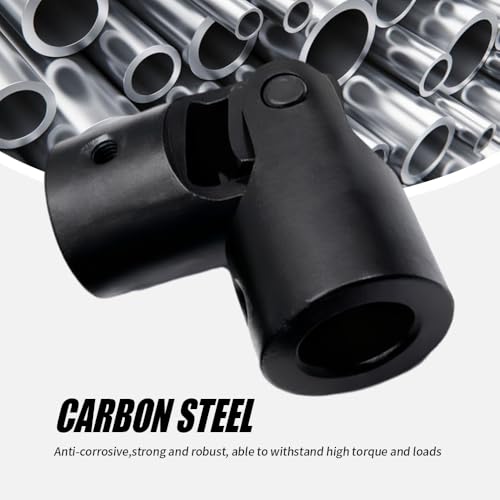 12mm to 12mm Universal Joint Coupling, D25 L56 Carbon Steel Rotatable Steering Shaft U Joint Coupler Motor Connector for DIY Model RC Car Robot - size: D25-L56-H12, style: No Keyway