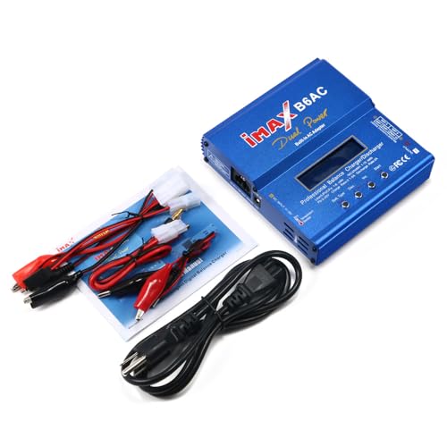 Imax B6 AC RC Charger 80W 6A Balance Charger with Digital LCD Screen Dual AC/DC Power Supply Li-ion Life Nimh Nicd PB Lipo Battery Discharger for RC Car Plane Boat - color: B6AC Tamiya