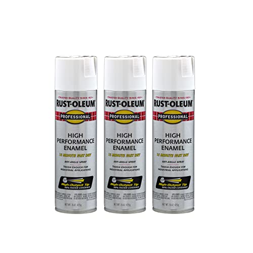 Rust-Oleum Professional High Performance Flat White Spray Paint | Rust Prevention, Corrosion Resistant Coating, Industrial Maintenance, Any Angle Spray, Metal Equipment Protection, 15 oz - color: Flat White, size: 15 Ounce (Pack of 3)