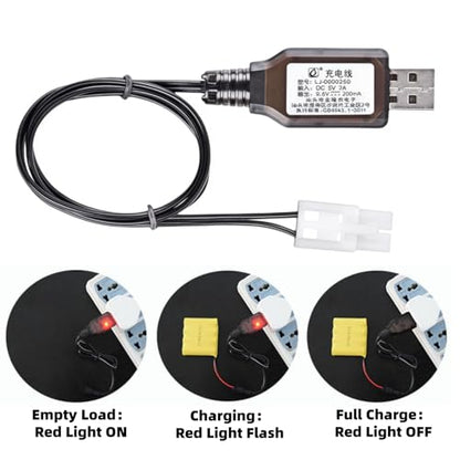 9.6v Battery Charger with KET-2P Standard Tamiya Connector 200mA for 9.6V (8S) NiMH/NiCd Battery Packs RC Car Truck Nerf Rival