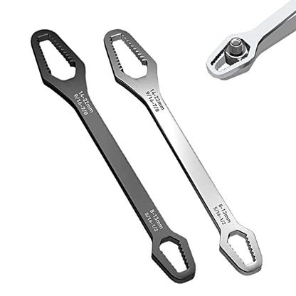 2-Piece Double-Ended Universal Torx Wrench for Diameter 8-22mm Fasteners | Self-Tightening Adjustable Wrench Tools, High-Hardness CR-V Steel Metric Spanner for Light Automotive, Motorcycle, Bike, Home