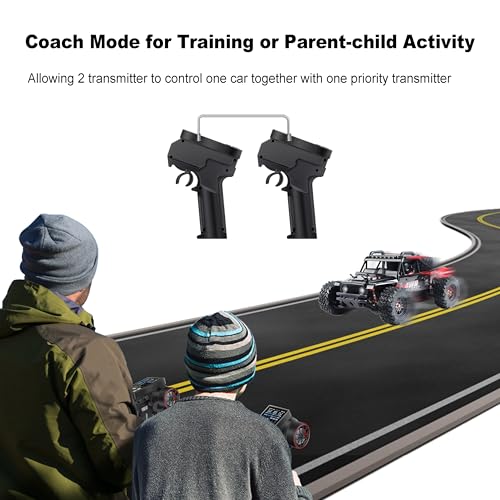 MEUS RACING ME-10B RC Transmitter 10 Channels 2.4GHz and Receiver with Coach Mode for 1/8 1/10 1/18 1/24 RC Crawler Car Boat TRX4 TRX4M SCX10 SCX24 Upgrades Parts (Black) - color: Black