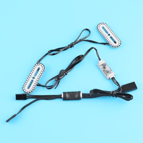 GLOBACT RC LED Light Kit for RC Car Universal Parts, 36 LEDs | Fits Roof Lamp Headlight Tail Light Bumper Light Police Lights, 2 Control Modes, Rich Lighting