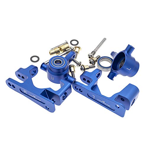 RC Alloy Caster Block&Steering Blocks for Traxxas 1/10 4X4 Slash, Stampede, Rustler 4WD -Replaces Part 6837 6832 - color: Navy Blue
