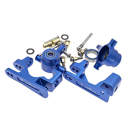 RC Alloy Caster Block&Steering Blocks for Traxxas 1/10 4X4 Slash, Stampede, Rustler 4WD -Replaces Part 6837 6832 - color: Navy Blue