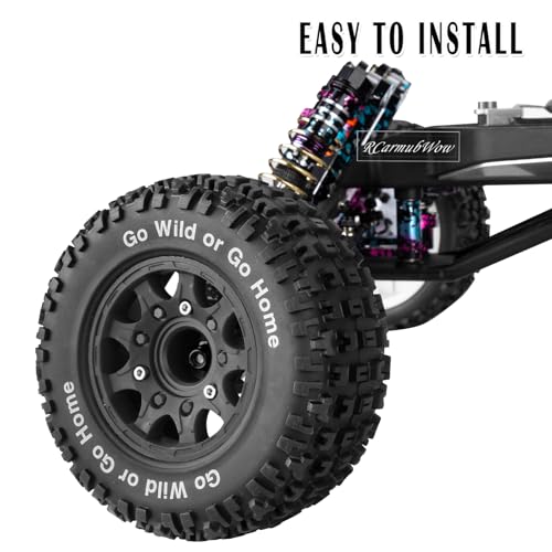 RC Wheels and Tires w/12mm 14mm 17mm Hex Short Course Tire for 1/10 Scale Car Arrm a Senton,Axia1,Slash 2WD Slash 4×4 4WD,Red cat,Rc 4wd,1/10 Truck Tires Rubber Tyres Plastic Wheel,Black - color: Black(4pcs)