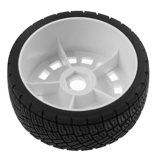 100mm 1/8 RC On-Road Tires and 15-Spokes RC Hard Plastic wheels High Grip Set 17mm Hex For 1/7 1/8 HPI VRX WR8 HSP Hobao Kyosho ARRMA Redcat Losi KM C3 CNE Ford W200 (White) - color: White