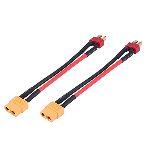 Alomejor RC Charger Adapter, Safe Reliable 14AWG Cables Car Power Adapter | 10cm Wire 2PCS for Camping RV Battery Charging Outdoor Enthusiasts
