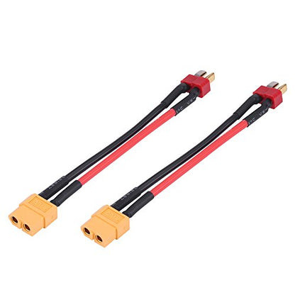 Alomejor RC Charger Adapter, Safe Reliable 14AWG Cables Car Power Adapter | 10cm Wire 2PCS for Camping RV Battery Charging Outdoor Enthusiasts