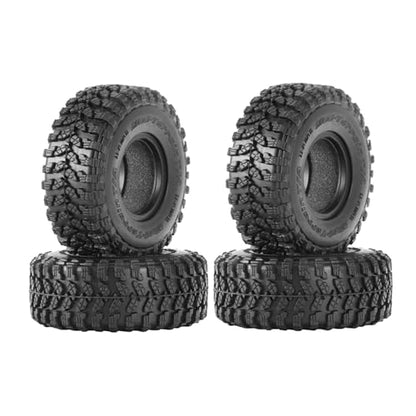 RC Car Tires,WONFAST 4PCS 1.55 inch Mud Wheel Tyre Terrain Crawler Rubber Tires Foam Insert for 1:10 RC Crawler Car for Axial 90069 TF2 D90 CC01 LC70 Tamiya MST JIMNY UTB18(90MM-B) - color: 90mm-b