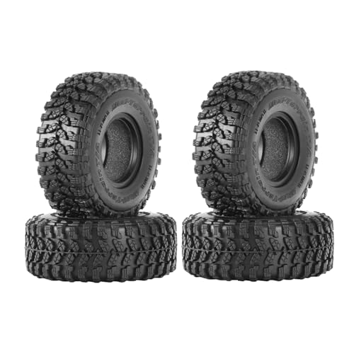 RC Car Tires,WONFAST 4PCS 1.55 inch Mud Wheel Tyre Terrain Crawler Rubber Tires Foam Insert for 1:10 RC Crawler Car for Axial 90069 TF2 D90 CC01 LC70 Tamiya MST JIMNY UTB18(90MM-B) - color: 90mm-b