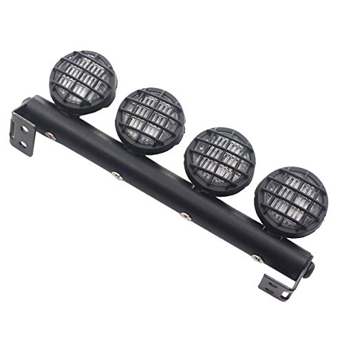 ShareGoo RC 4Led LED Light Bar Headlight Metal Roof Lamp Compatible with Traxxas TRX4 Axial SCX10 90046 D90 RC4WD 1/10 RC Crawler Car,100mm/3.9"