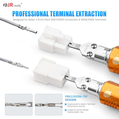 JRready Molex Mini-Fit Jr Pin Connector Kit Dual Row 4.2mm Pitch 2-8Pin Housing Plug with Molex Pin Extractor ACTCRH6A02 - size: 2-4-6-8 Pin with Pin Removal Tool