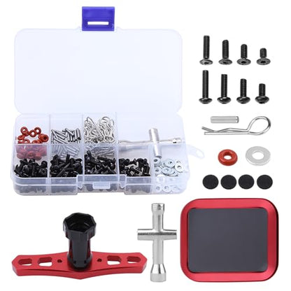 242pcs RC Screw Kit – M3/M4 Assortment with Screw Tray & 17mm Hex Wrench for Traxxas Slash TRX-4 Axial SCX10 Tamiya Arrma Redcat 1/8 1/10 1/12 Scale