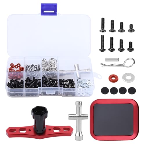 242pcs RC Screw Kit – M3/M4 Assortment with Screw Tray & 17mm Hex Wrench for Traxxas Slash TRX-4 Axial SCX10 Tamiya Arrma Redcat 1/8 1/10 1/12 Scale