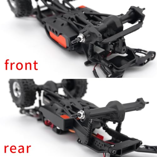 Que-T Heavy Duty Steel CVD Driveshafts +2mm Extended Front Rear Drive Shafts for 1/30 Axial Scx30 RC Crawler Car - size: 2mm Extended