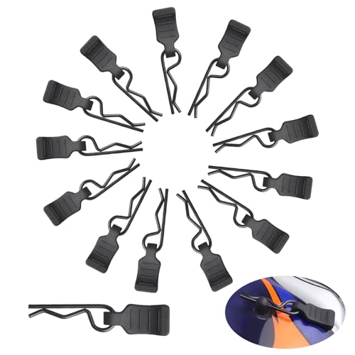 50PCS RC Clips RC Body Clips with Pull Tabs for All 1/16 1/18 Traxxas Axial Redcat Tamiya Team Associated RC Car Shell (Black) - color: Black