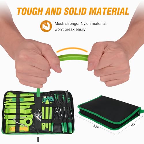 GOOACC 330Pcs Trim Removal Tool, Auto Push Pin Bumper Retainer Clip Set Fastener Terminal Remover Tool Adhesive Cable Clips Kit Car Panel Radio Removal Auto Clip Pliers, Green - color: Green