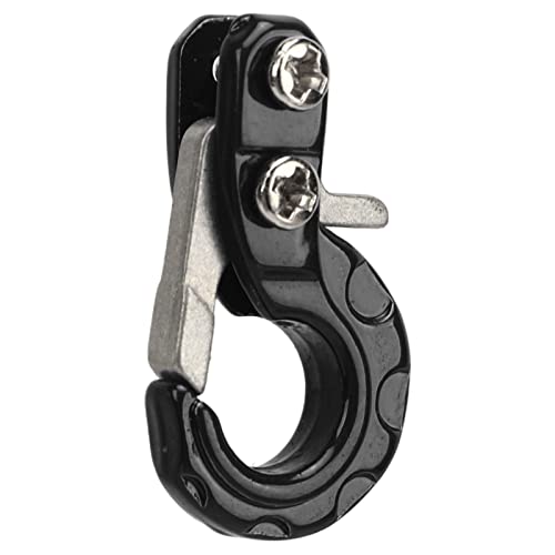 Tissting 2Pcs RC Trailer Hook with Chain Aluminum Alloy Iron Simulation Climbing Car Tow Hook for 1/10 Scale Crawler Truck SCX10 D90 D110 TF2 Climbing Car RC Car Accessory(Black) - color: Black