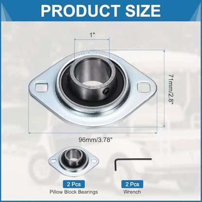 uxcell 2Pcs SBPFL205-16 Pillow Block Bearings 1" Bore Bearing Units Steel Flange Mounted Bearing Housing with Wrench - size: SBPFL205-16 (1" ID)