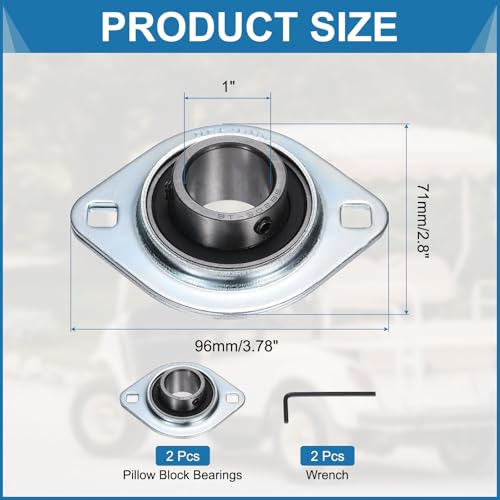uxcell 2Pcs SBPFL205-16 Pillow Block Bearings 1" Bore Bearing Units Steel Flange Mounted Bearing Housing with Wrench - size: SBPFL205-16 (1" ID)