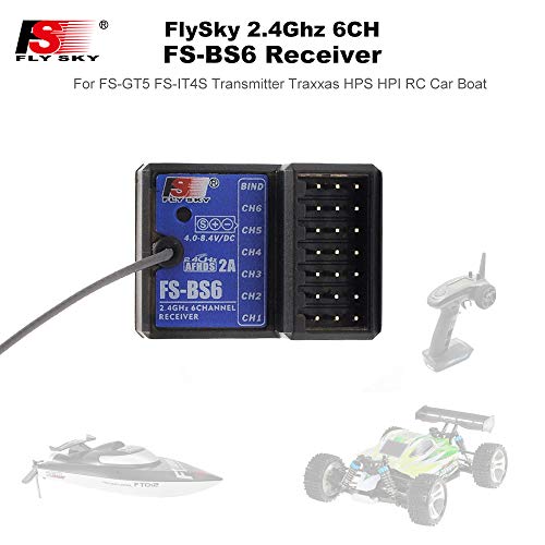 Globact FlySky FS-BS6 Receiver 2.4Ghz 6CH AFHDS2 for FlySky FS-GT5 RC Car Boat Transmitter | 2.4Ghz 6CH Long Range AFHDS2 Surface Receiver Fits RC Car RC Boat - size: 2Pcs