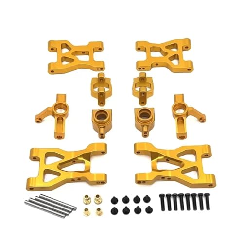 RC Steering Knuckle Block for WLtoys 104072 1/10 Metal Front and Rear for Swing Arms Pull Rod Steering Cup C-for Seat Set RC Car Upgrade Accessories(Yellow) - size: Yellow