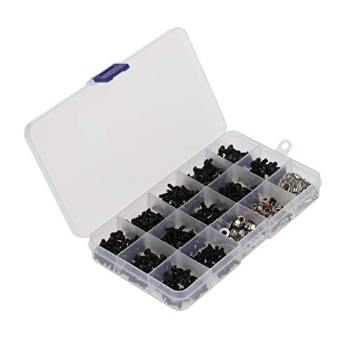 500PCS Universal RC Car Screws Box Kit Screws Hardware Fasteners Assortment Set Compatible with Axial traxxas HSP SCX10 TRX4 Redcat HPI Arrma Losi 1/8 1/10 1/12 1/16 Scale RC Cars