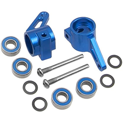 Aluminum Front Steering Knuckles Carrier Blocks Steering Cup Compatible with 1/10 Traxxas Slash 2WD Rustler Stampede Bandit RC Car,Replace of 3736 (Blue) - color: Blue